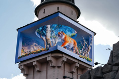 Входную группу Московского зоопарка украсил современный 3D-экран с роликами о редких животных